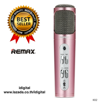 REMAX Microphone Karaoke ไมโครโฟน ร้องเพลง คาราโอเกะ สำหรับ iPhone/Android (Pink)