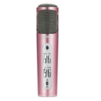 REMAX Microphone Karaoke ไมโครโฟน ร้องเพลง คาราโอเกะ สำหรับ iPhone/Android -Pink