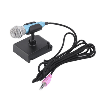 KH ไมโครโฟนจิ๋ว คาราโอเกะ (Mini Microphone Karaoke) สำหรับโทรศัพท์มือถือ, แท็บเล็ต, โน๊ตบุ๊ค รุ่นมีขาตั้งไมค์ (สีน้ำเงินอมฟ้า)