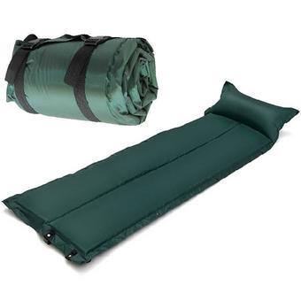 Portable Inflatable Air Mattress Pad Mat Pillow Single Sleeping Bed Bag Camping