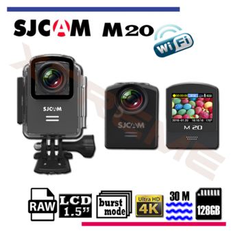 SJCAM กล้อง Action Camera รุ่น SJCAM M20 ความละเอียดสูงระดับ 4K มีไวไฟและบลูทูธในตัว (BLACK)