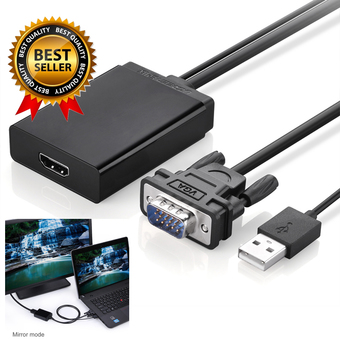 สายแปลงสัญญาณจาก VGA ไป HDMI +Audio สำหรับ Notebook PC รุ่นเก่าที่แปลงอนาล็อก VGA เชื่อมต่อทีวี HDMI