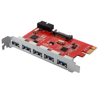 5 Port PCI-E PCI Express to USB3.0 HUB Card Adapter 19pin สำหรับ WIN XP 7 8 