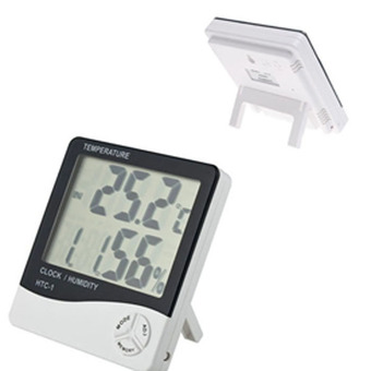 LCD Digital Temperature Humidity Meter Hygrometer Alarm Clock Time