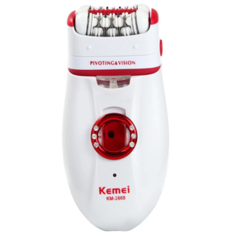 Kemei เครื่องถอนขน โกนขนไฟฟ้า รุ่น KM-2668 (White/red)