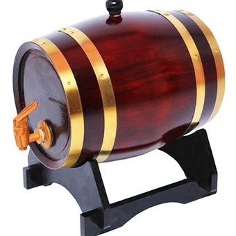 shop108 Wine Oak Barrels 5L ถังไม้โอ๊คใส่ไวน์ เบียร์ ขนาด 5 ลิตร (สีแดงโบราณ)