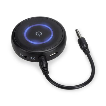 Lantoo Bluetooth Transmitter and Receiver, Bluetooth 4.1 2-in-1 3.5mm Audio Wireless Bluetooth Adapter (aptX Low Latency, 2 Devices Simultaneously, For Home Sound System) (Black)