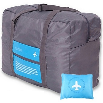 TravelGear24 กระเป๋าเดินทางแบบพับได้ (Blue/สีฟ้า) ล็อกกับกระเป๋าเดินทางได้ Travel Foldable Bag กระเป๋าพับได้ กระเป๋าเดินทางพับได้