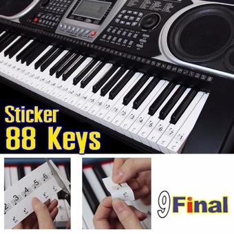 Konix สติ๊คเกอร์ ติดเปียโน คีย์บอร์ด แบบใส 88 คีย์ Transparent Piano Keyboard Sticker 88 Key Electronic Keyboard 88 Key (สีขาว)