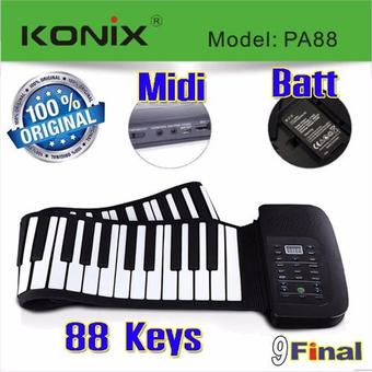 Konix PA88 (OEM) By Midi Flexible Electronic Roll UP Piano เปียโน ไฟฟ้า เปียโน พกพา 88 คีย์ พร้อมถ่าน ชาร์จได้