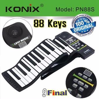 Konix Silicon Flexible 88 Keys Electric Roll Up Piano PN88S (OEM) By อิเล็กทรอนิกส์ เปียโน 88คีย์ ลิ่มหนา พับเก็บและพกพาได้ พร้อมลำโพงในตัว และ มิดี้ out ร้านค้าดี ราคาถูกสุด - RanCaDee.com