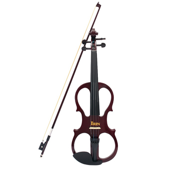 4/4 Wood Maple Electric Violin Fiddle Stringed Instrument with Ebony Fittings Cable Headphone Case for Music Lovers Beginners