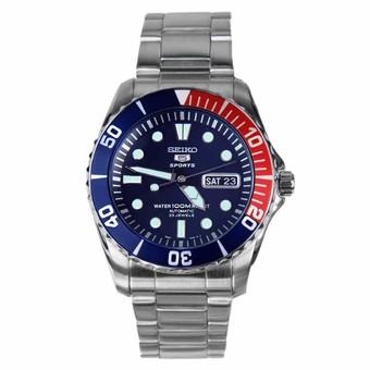 Seiko 5 นาฬิกาข้อมือผู้ชาย Blue Dial Stainless Steel Automatic SNZF15