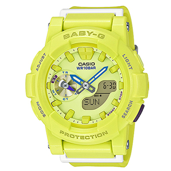 Casio Baby-G นาฬิกาข้อมือผู้หญิง สายเรซิ่น รุ่น BGA-185-9ADR - สีเขียวอมเหลือง(not defined)