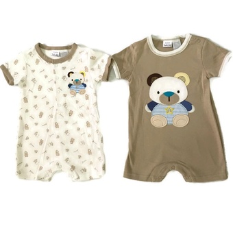 LITTLE BABY M เสื้อผ้าเด็กเล็ก ชุดหมีแพ็คคู่ ลายหมีสีน้ำตาล