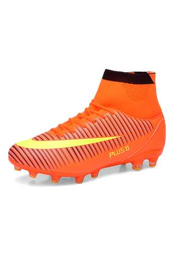 ผู้ชายฟุตบอลอาชีพของรองเท้ารองเท้าเข็มฟุตบอลกีฬารองเท้าฝึกอบรม Men's Professional Soccer Shoes High Spike Football Shoes Athletic Training Shoes Orange