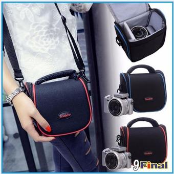 Soudelor BAG กระเป๋ากล้อง ดิจิตอล Digital / กล้อง Mirrorless รุ่น 1204S ( สี ดำ-ลายเส้นแดง) (Black- Red) (Red)(Red)