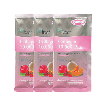 KOKORI Collagen 10,000 Plus อาหารเสริมผิวขาว คอลลาเจนผง สารสกัดทับทิม เมลอนฮอกไกโดจากญี่ปุ่น 3 ซอง