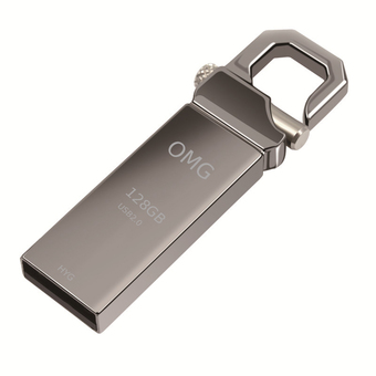 OMG Flash Drive 128Gb USB 2.0 Clip Lock High Speed (Silver)