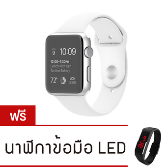 Person นาฬิกาโทรศัพท์ Bluetooth Smart Watch รุ่น A8 Phone watch(White) ฟรี นาฬิกาLEDระบบสัมผัส(คละสี)