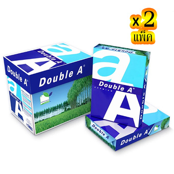 DOUBLE A ดับเบิ้ลเอ กระดาษถ่ายเอกสาร 80 แกรม A4 500 แผ่น - 2 แพ็ค(กล่อง)/แพ็ค 5 รีม (รวมทั้งหมด 10 รีม)