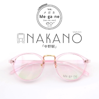 fashion แว่นกรองแสง กันแสงคอม รุ่น NAKANO กรอบชมพู (ใส) ดั้งทอง ฟรี กล่องใส่แว่น+ผ้าเช็ดแว่น