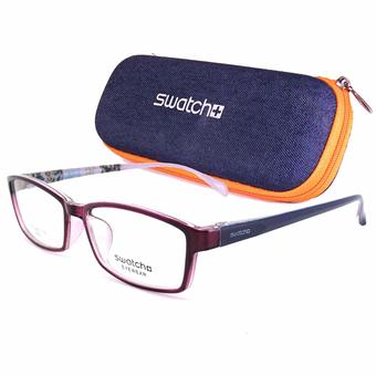 SWATCH แว่นตา สีม่วง วัสดุ เบา ยืดหยุ่นสูง TR-90 100% (KOREA DESIGN)