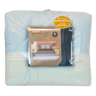Tesco ชุดผ้าปูที่นอน 6ฟุต + ผ้านวม ขนาด 90x100 นิ้ว ลายบริทโทร - สีฟ้า