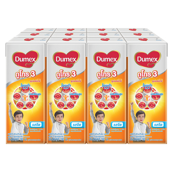 DUMEX ดูเม็กซ์ นมยูเอชที ดูโกร สูตร3 รสจืด 180มล. (ทั้งหมด 12 กล่อง)