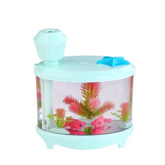 Leegoal 460ml USB Portable Small Fish Tank Cool Mist Aroma Humidifier Air Purifier with 7 Cloor LED Lights and Timer for Office Home Kids Bedroom(Green)