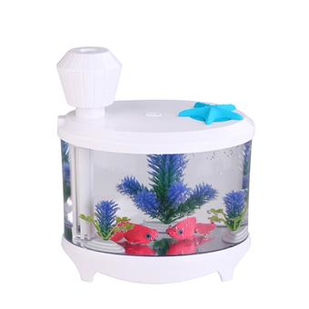 Leegoal 460ml USB Portable Small Fish Tank Cool Mist Aroma Humidifier Air Purifier with 7 Cloor LED Lights and Timer for Office Home Kids Bedroom(White) ร้านค้าดี ราคาถูกสุด - RanCaDee.com