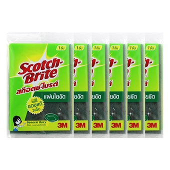 3M Scotch-Brite แผ่นใยขัดเล็ก 4X6 นิ้ว (Pack 6)