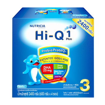 HI-Q ไฮคิว นมผง 1พลัส พรีไบโอโพรเทค ช่วงวัยที่ 3 รสจืด 2400 กรัม