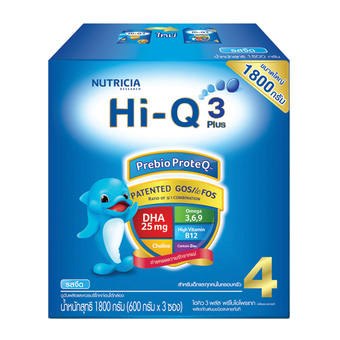 HI-Q ไฮคิว นมผง 3 พลัส พรีไบโอโพรเทก รสจืด 1800 กรัม