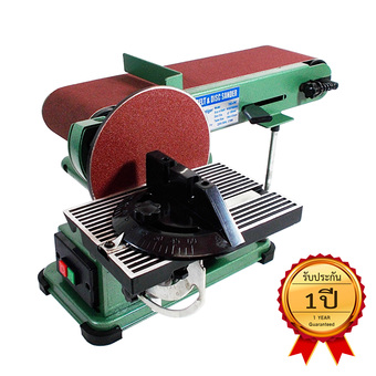 TIGER เครื่องขัดกระดาษทรายสายพานและจานขัด 4x16 นิ้ว (สีเขียว)