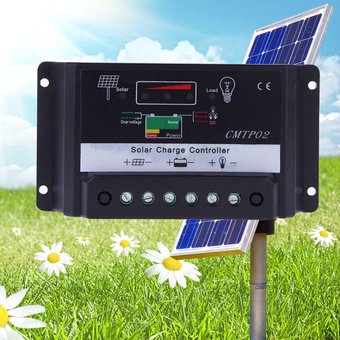 เครื่องควบคุมแผงโซล่าเซลล์ 10A 12V/24V PWM Solar Panel Battery Regulator Charger Controller