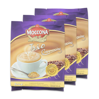 MOCCONA มอคโคน่า กาแฟปรุงสำเร็จชนิดผง ทรีโอ คาปูชิโน 25 กรัม x 12 ซอง (ทั้งหมด 3 ถุง)