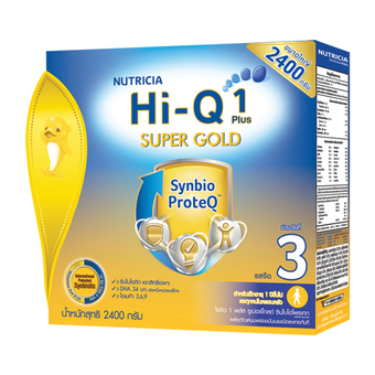 HI-Q ไฮคิว นมผง 1พลัส 3 ซูเปอร์โกลด์ SYNBIO PROTEQ รสจืด 2400 กรัม