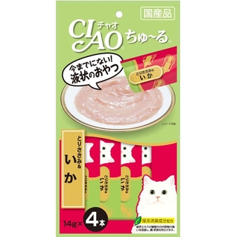 CIAO Churu ขนมแมวเลียรสไก่และปลาหมึก 14g. x 4pcs