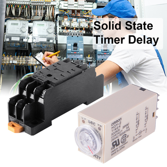 AC 220V H3Y-2 Time Delay Relay Solid State Timer 0-60S DPDT with Socket BI600 - intl