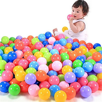 Babrit Pack of 100 Phthalate Free BPA Free Crush Proof Plastic Balls- 6 Bright Colors
