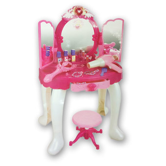 MHF โต๊ะเครื่องแป้งพร้อมเครื่องเล่น MP3 สำหรับเด็ก รุ่น MakeUpTable008-18 - Pink
