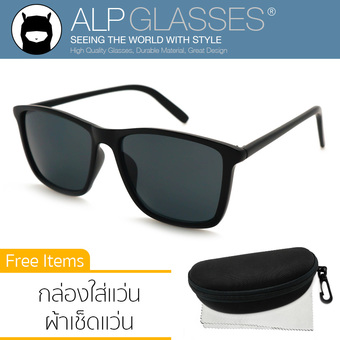 ALP Sunglasses แว่นกันแดด Wayfarer Style รุ่น ALP-0021-BKT-BK (Black/Black)