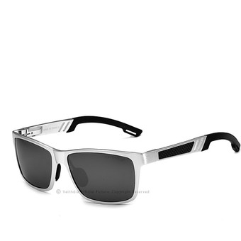 VEITHDIA Aluminum Sunglasses Polarized Lens Men Sun Glasses Mirror Male Driving Fishing Eyewears Accessories 6560 (Silver/Silver Mirror)