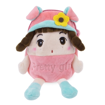 Sweet Multifunctional Stuffed Cartoon Design Zipper Change Purse for Girls (Pink)