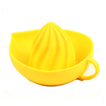 Organic Silicone Bowl-shaped Manual Hand Press Juicer Fruit Handheld Squeezer Lemon Citrus Juice Grinder Maker Machine (Yellow)