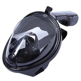 Full Dry Snorkeling Mask Set Underwater Diving Swimming Training Size M for Gopro Camera (Black)