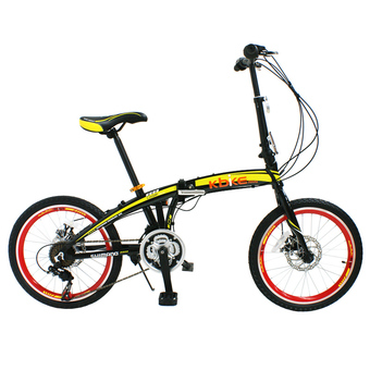 K-BIKE จักรยานพับได้ ALLOY FOLDING BIKE 20" 18 speed SHIMANO รุ่น COOPER 20KA2115 (สีดำ/เหลือง)"