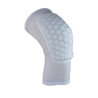 ELENXS Antislip Sports Crashproof Elastic Fitness Honeycomb Pad Basketball Leg Long Protector Knee Pads White & M White