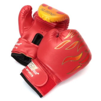 5 OZ Children Kids FIRE Boxing Gloves Sparring Punching Fight Training Age 3-12 Red